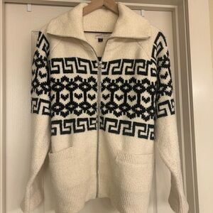 Universal Thread Cream and Black faire isle Cardigan